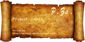 Probst Zsolt névjegykártya